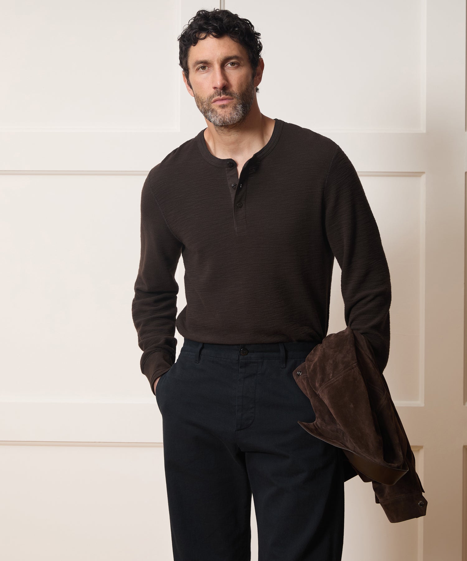 Lightweight Mini Waffle Henley