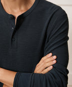 Lightweight Mini Waffle Henley