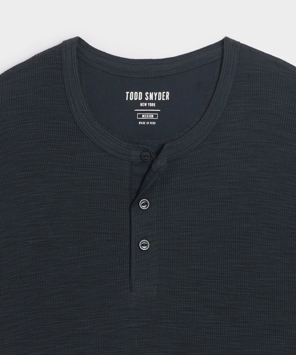 Lightweight Mini Waffle Henley
