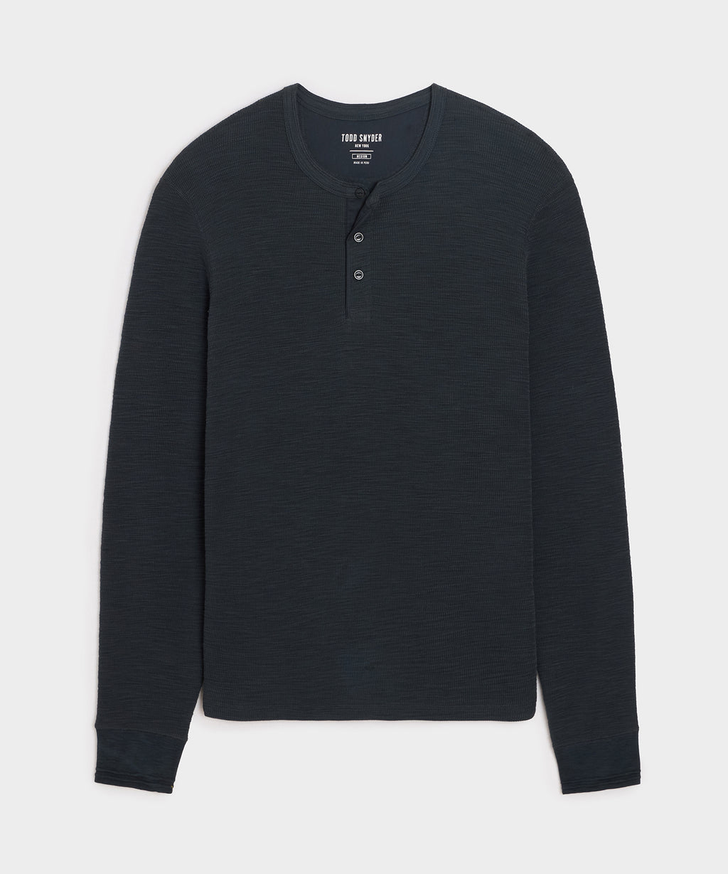 Lightweight Mini Waffle Henley