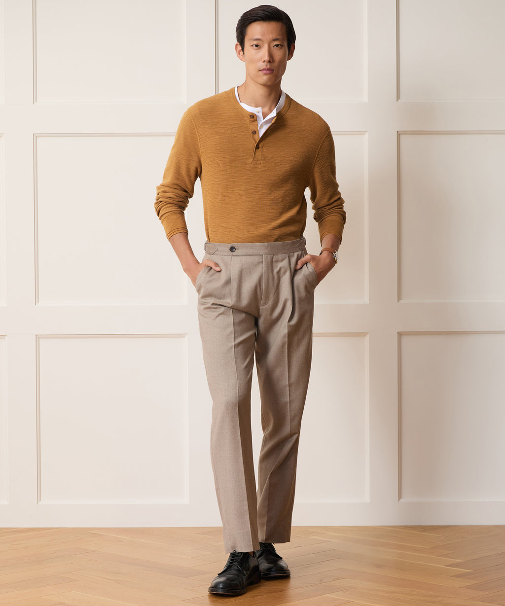 Lightweight Mini Waffle Henley
