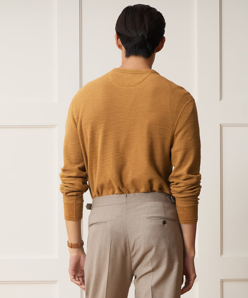 Lightweight Mini Waffle Henley