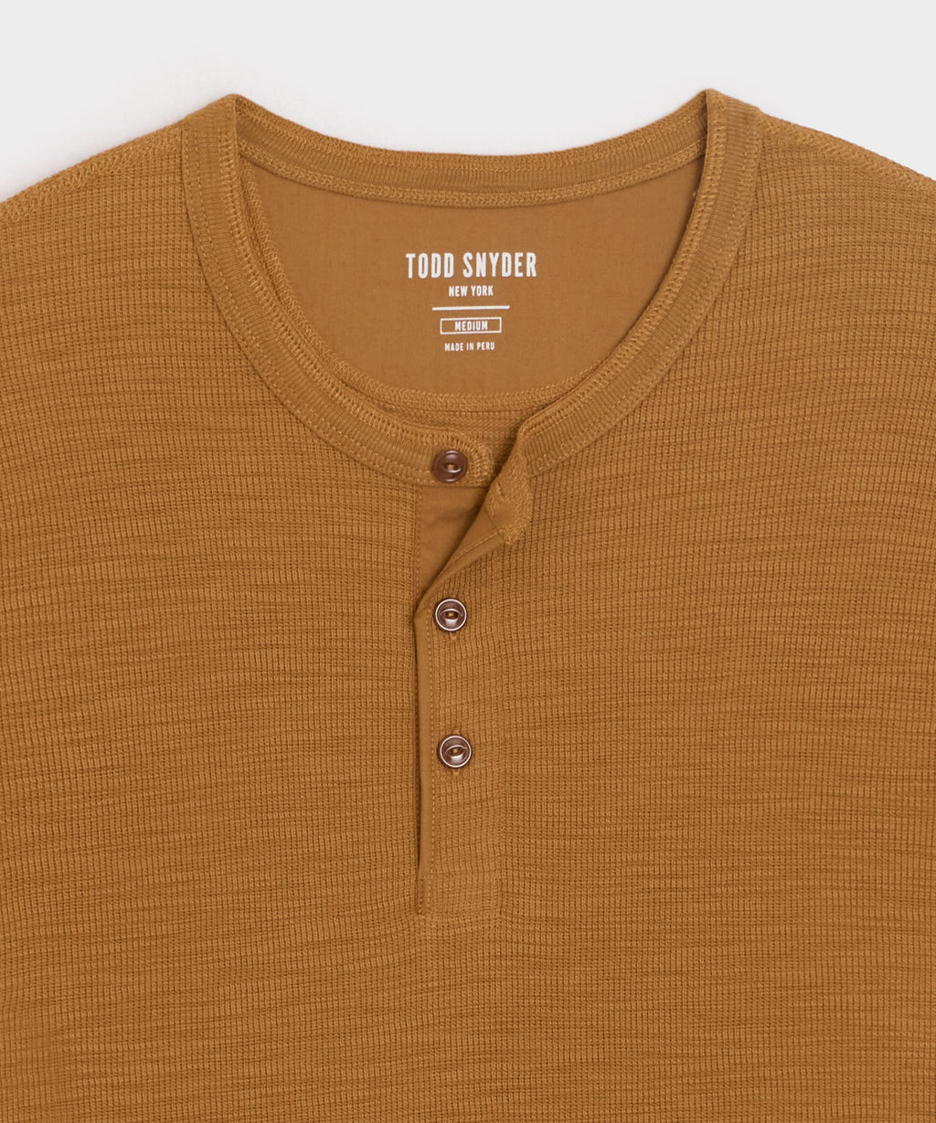 Lightweight Mini Waffle Henley