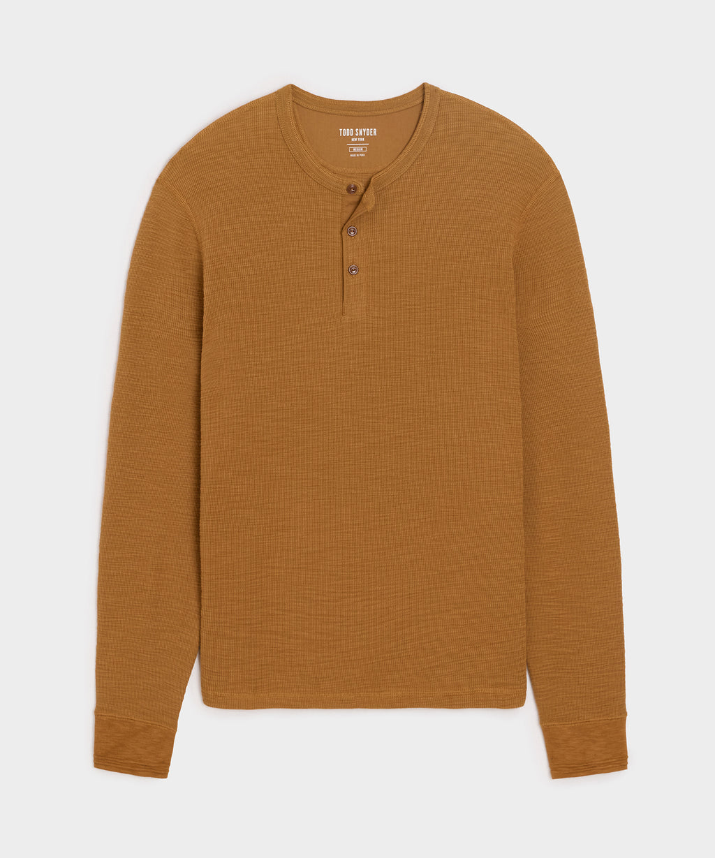 Lightweight Mini Waffle Henley