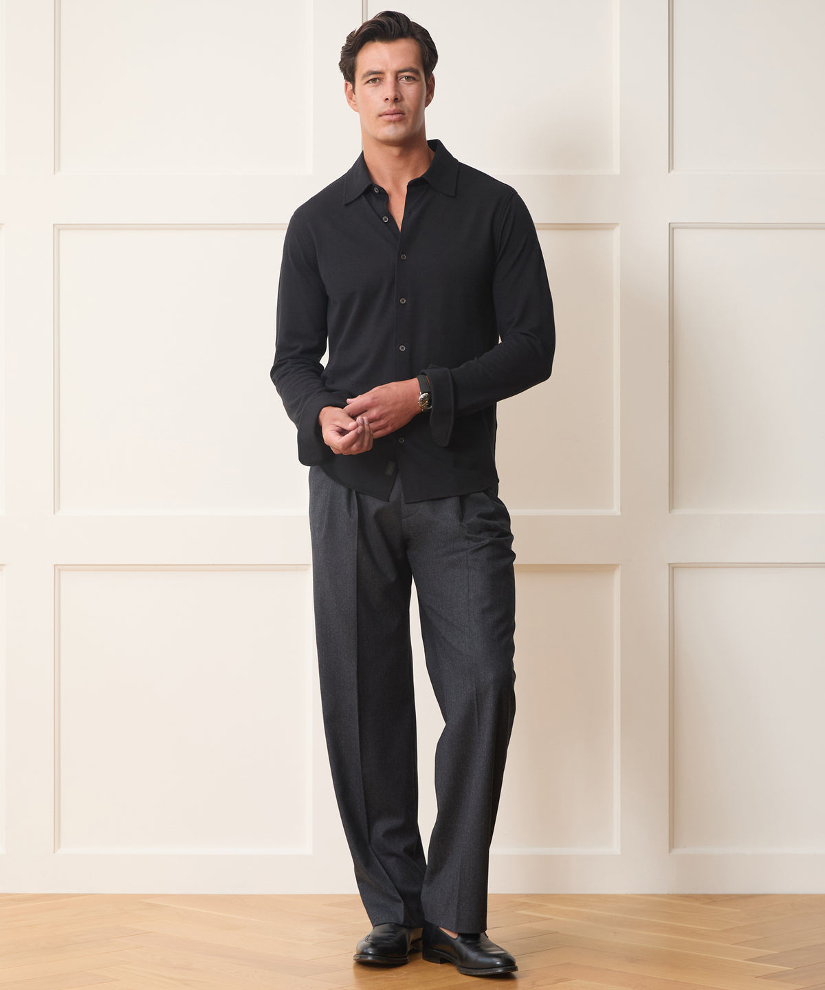 Cotton-Cashmere Pique Shirt