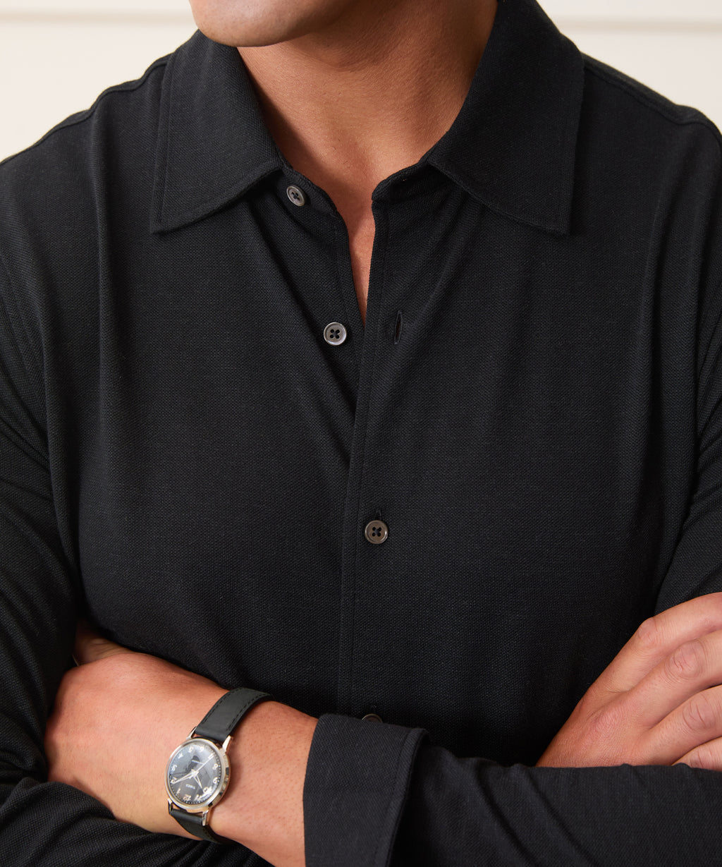 Cotton-Cashmere Pique Shirt