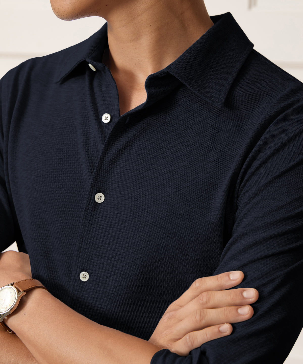 Cotton-Cashmere Pique Shirt