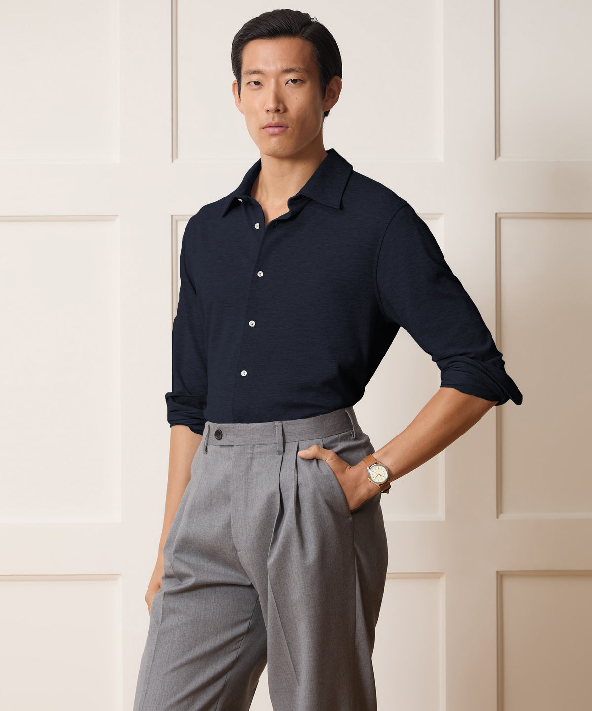 Cotton-Cashmere Pique Shirt