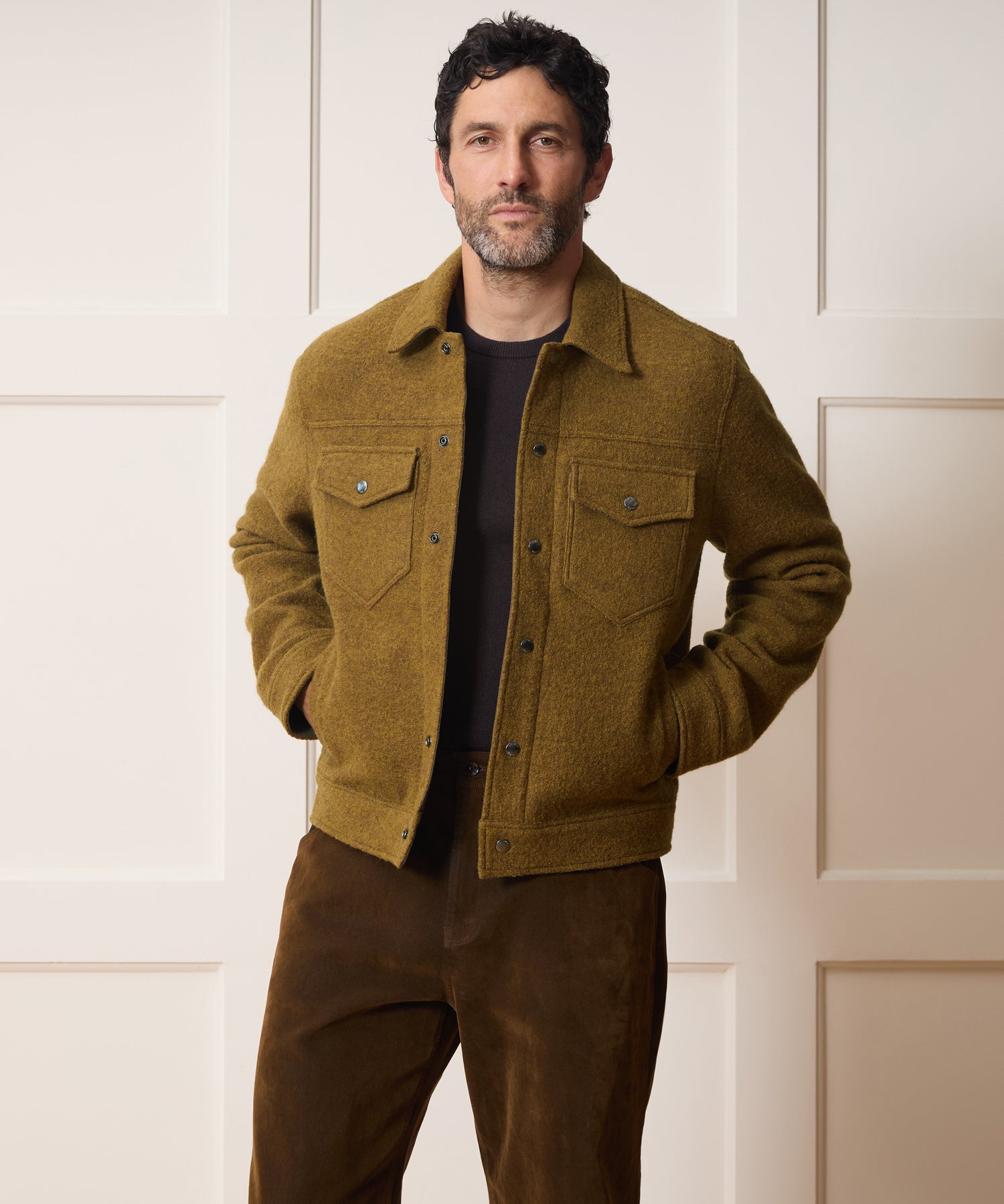 Boiled Wool Dylan Jacket in Gold – Todd Snyder