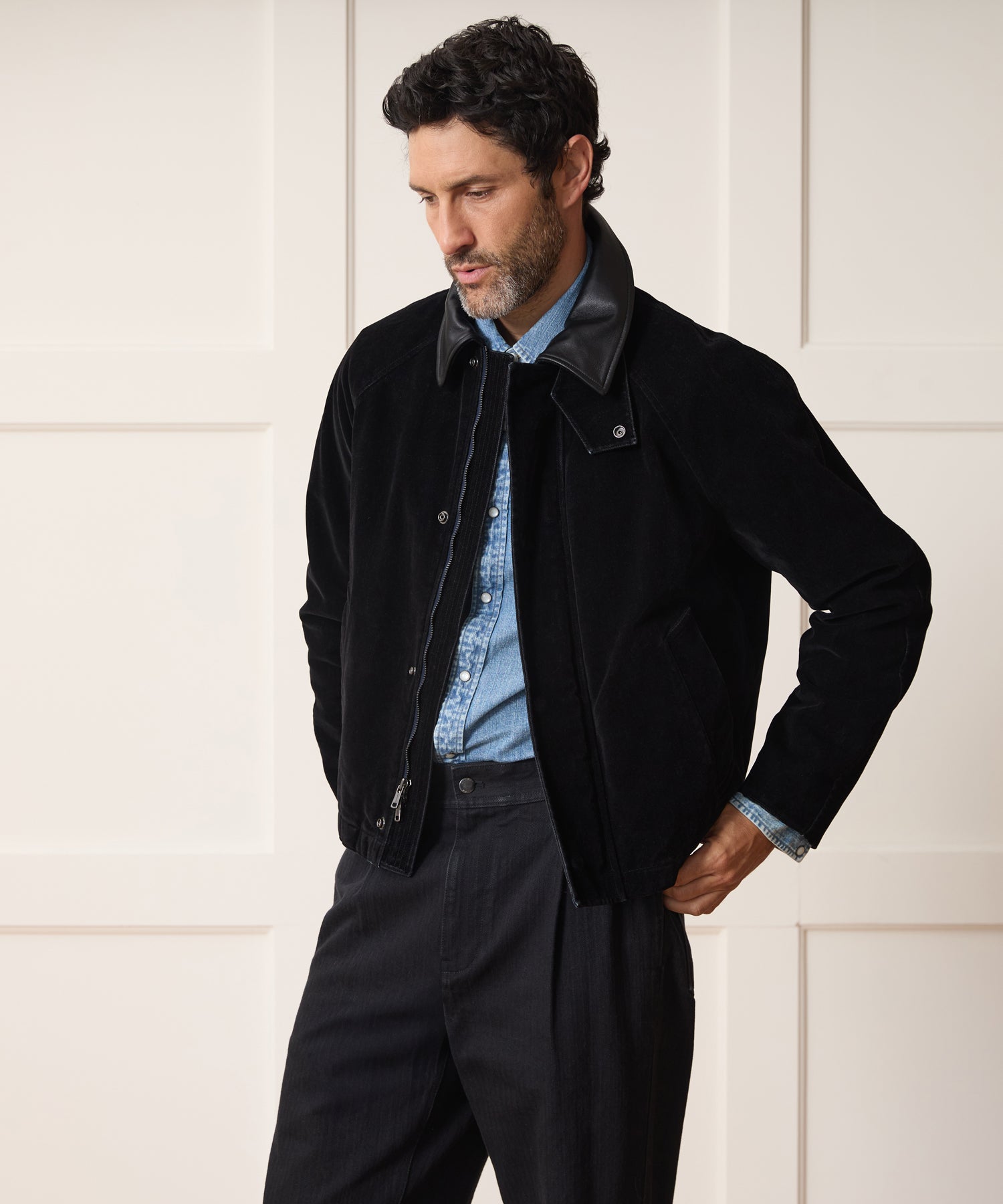 JAMES GROSE × TODD SNYDER シングルライダース Short Stable Jacket in Black – Todd Snyder