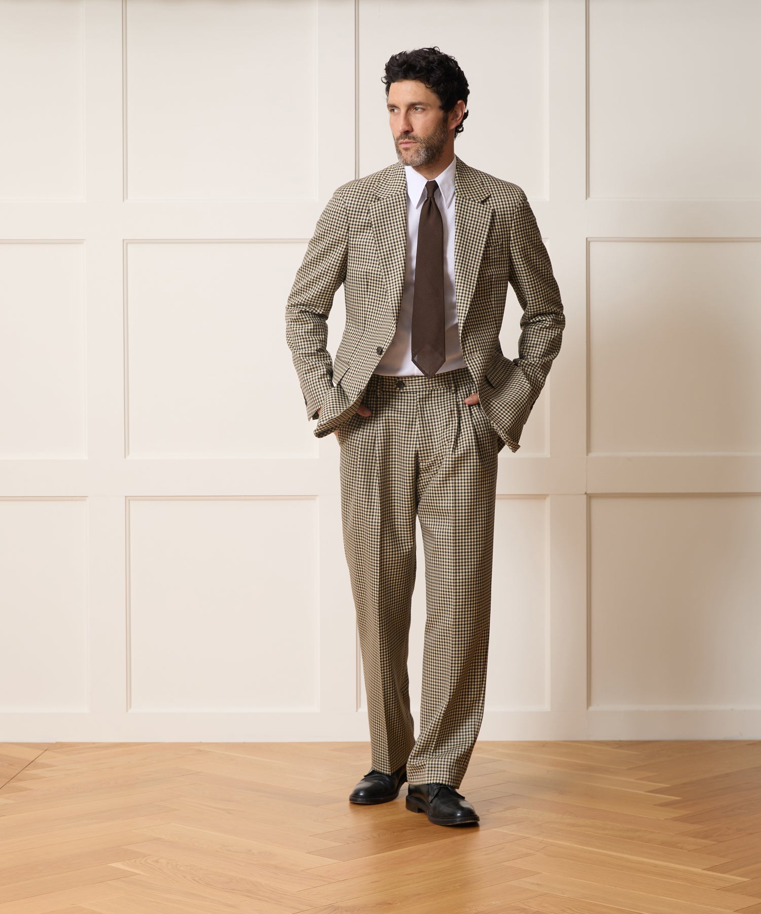 Italian Wool Gingham Wythe Trouser in Tan Plaid – Todd Snyder