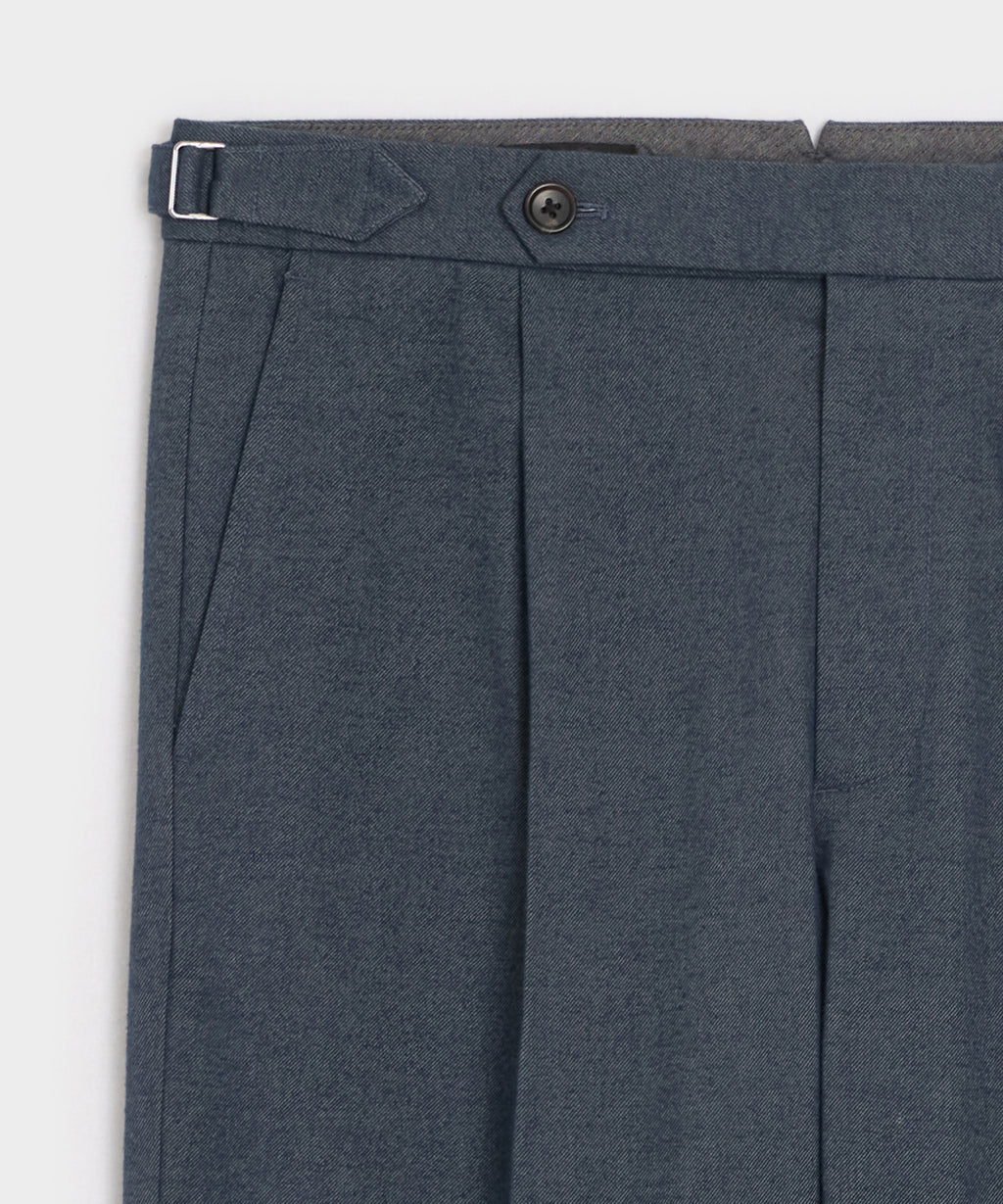 Italian Heathered Cotton Side Tab Trouser