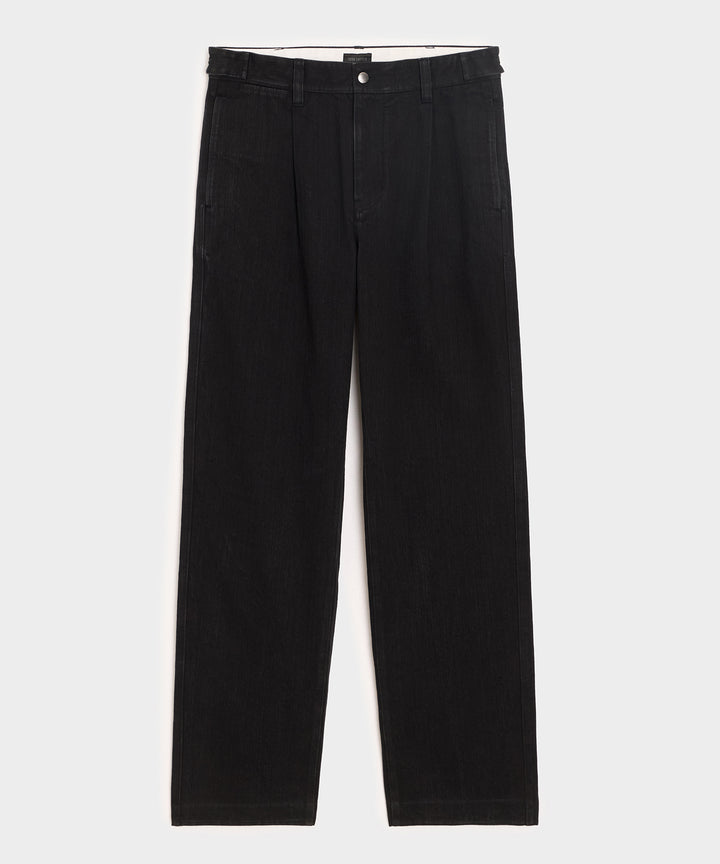 Pleated Utility Jean in Black