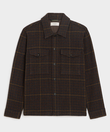 Wool Lowland Shirt Jacket in Dark Olive Houndstooth – Todd Snyder