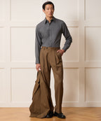 Italian Featherweight Flannel Long Point Collar Dress Shirt