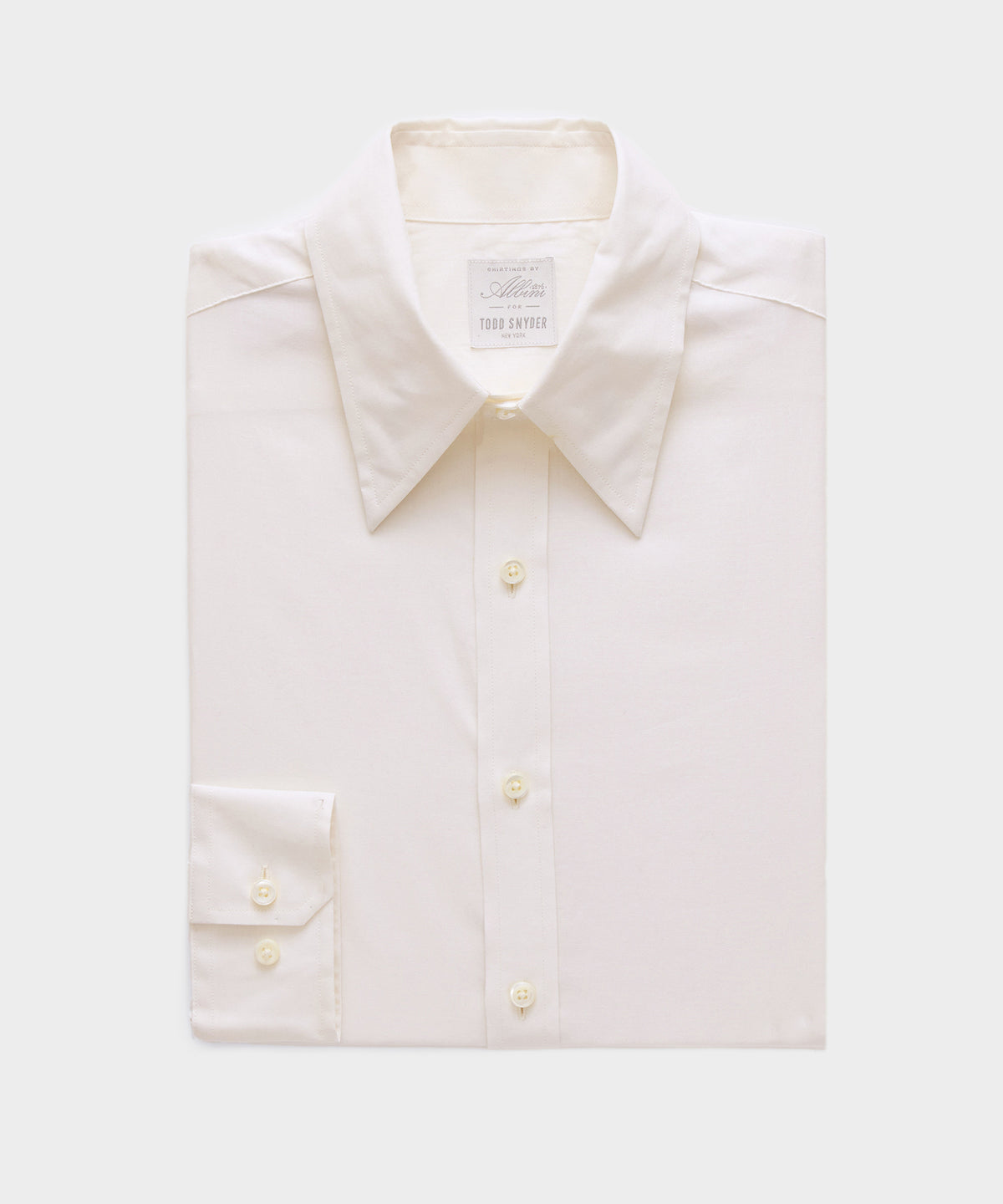 Italian Featherweight Flannel Long Point Collar Dress Shirt
