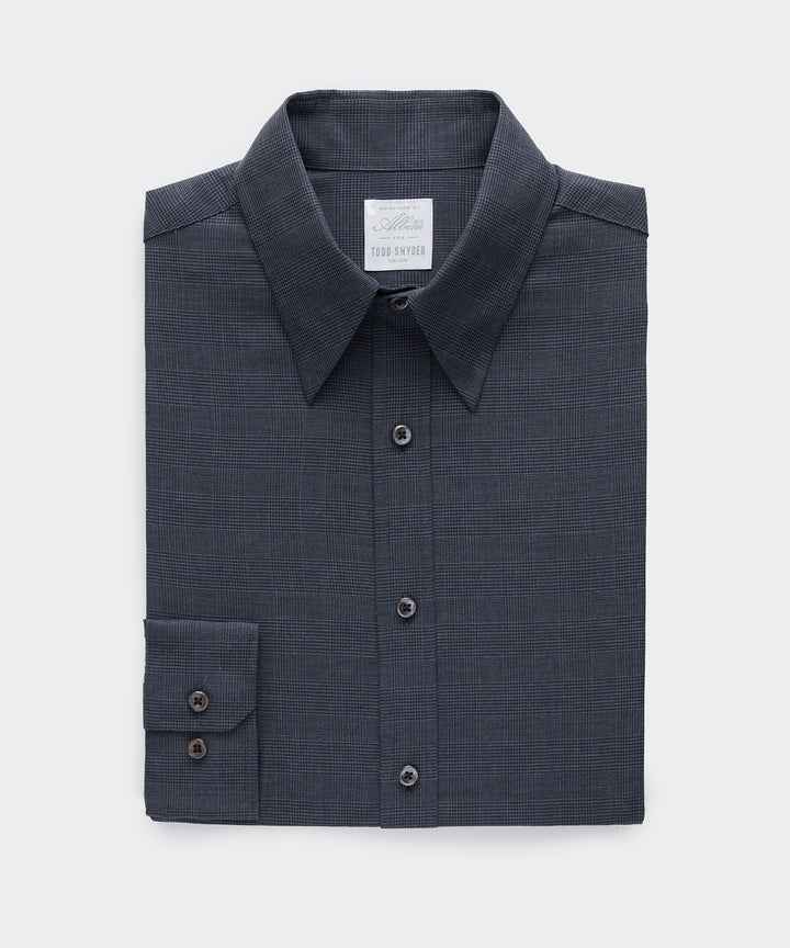 Italian Featherweight Flannel Long Point Collar Dress Shirt