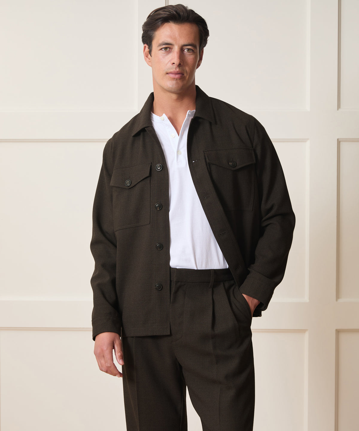Italian Wool Military Overshirt