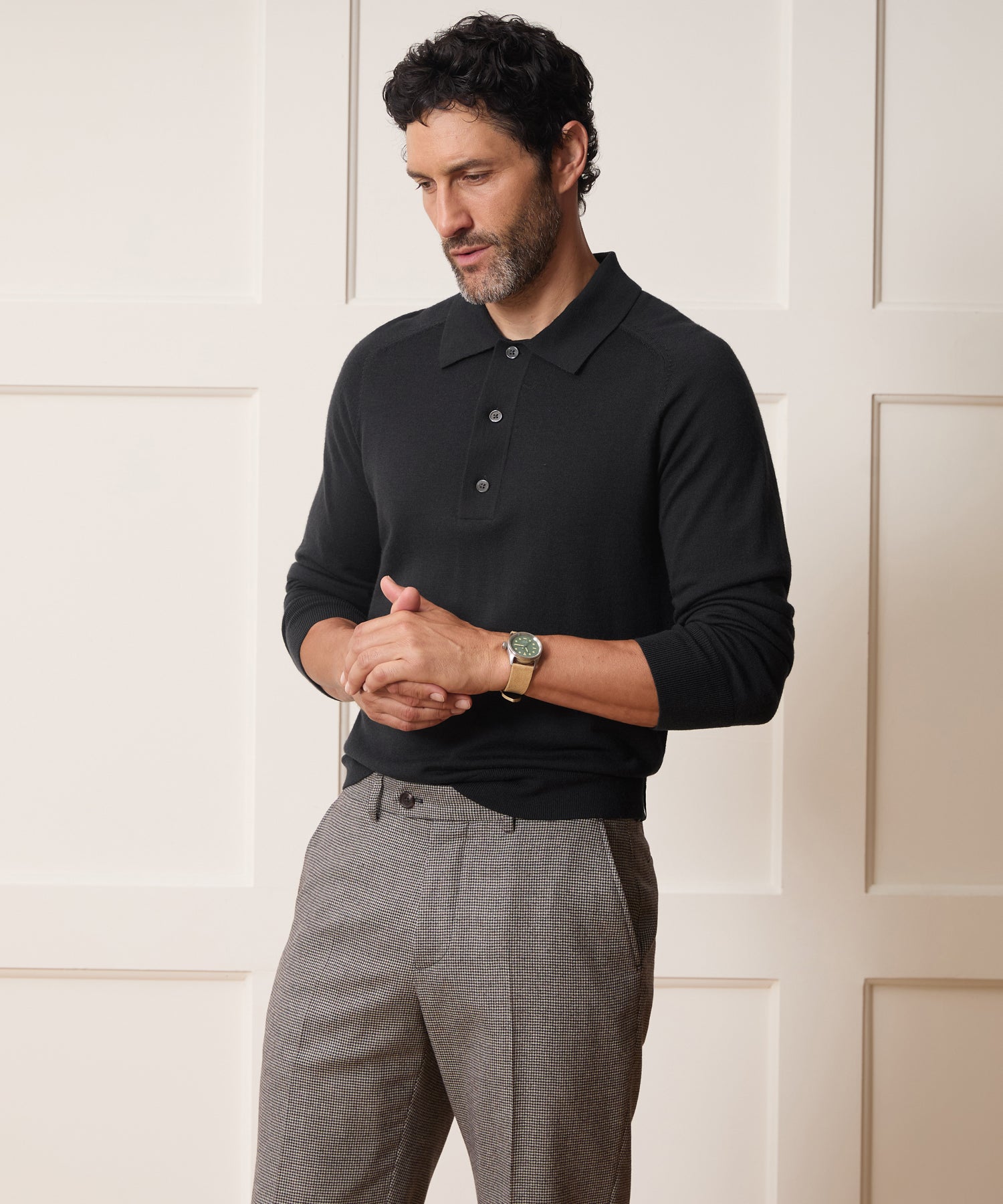 Merino Sweater Polo in Slate – Todd Snyder