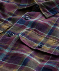 Purple Plaid Two-Pocket Flannel Shirt