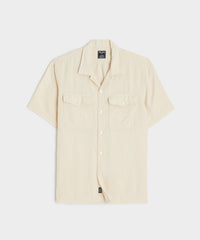 Linen Panama Shirt in Sand Dollar