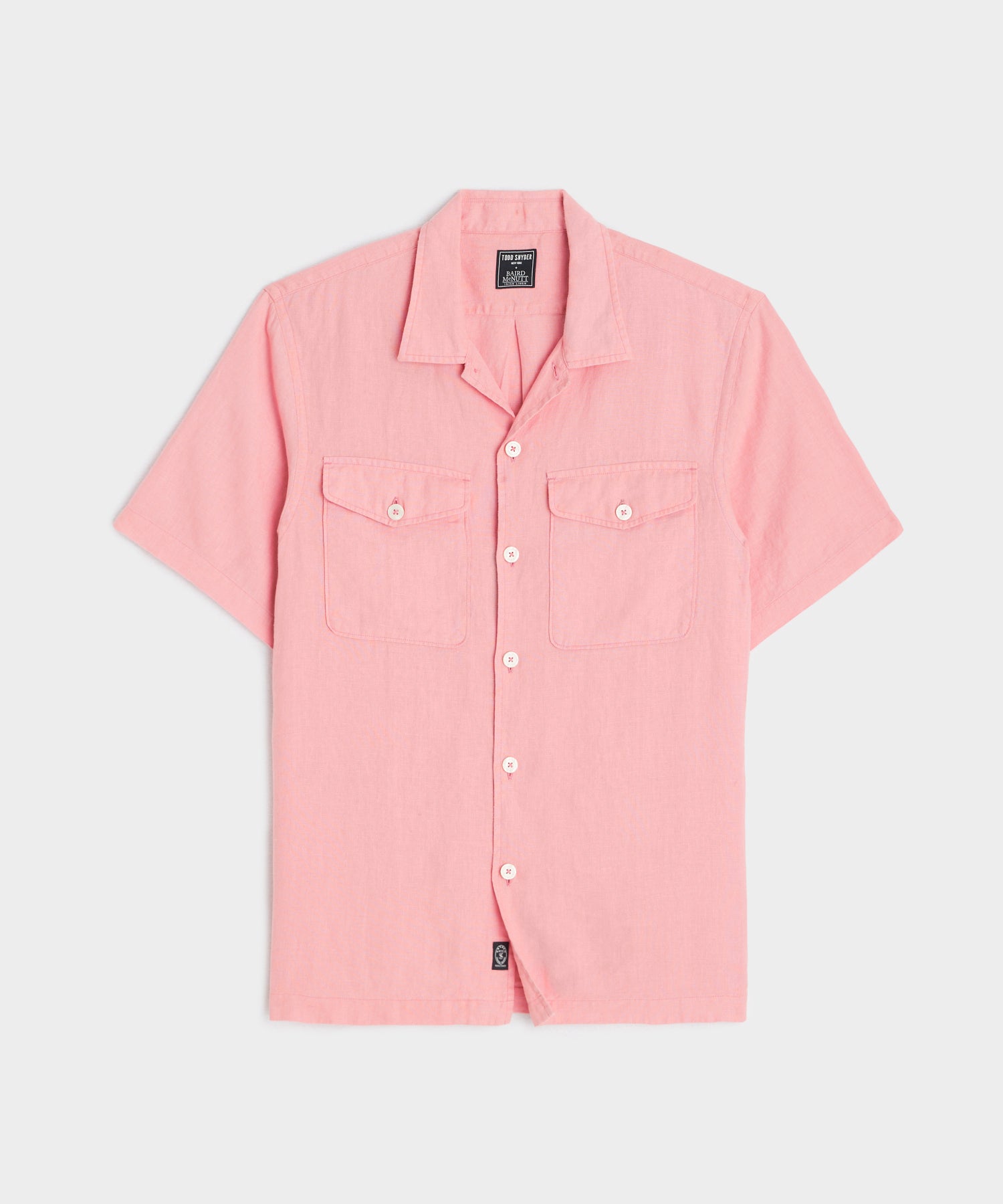 Linen Panama Shirt in Shell Pink