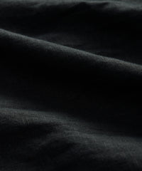Sea Soft Linen Band Collar Long Sleeve Shirt in Black