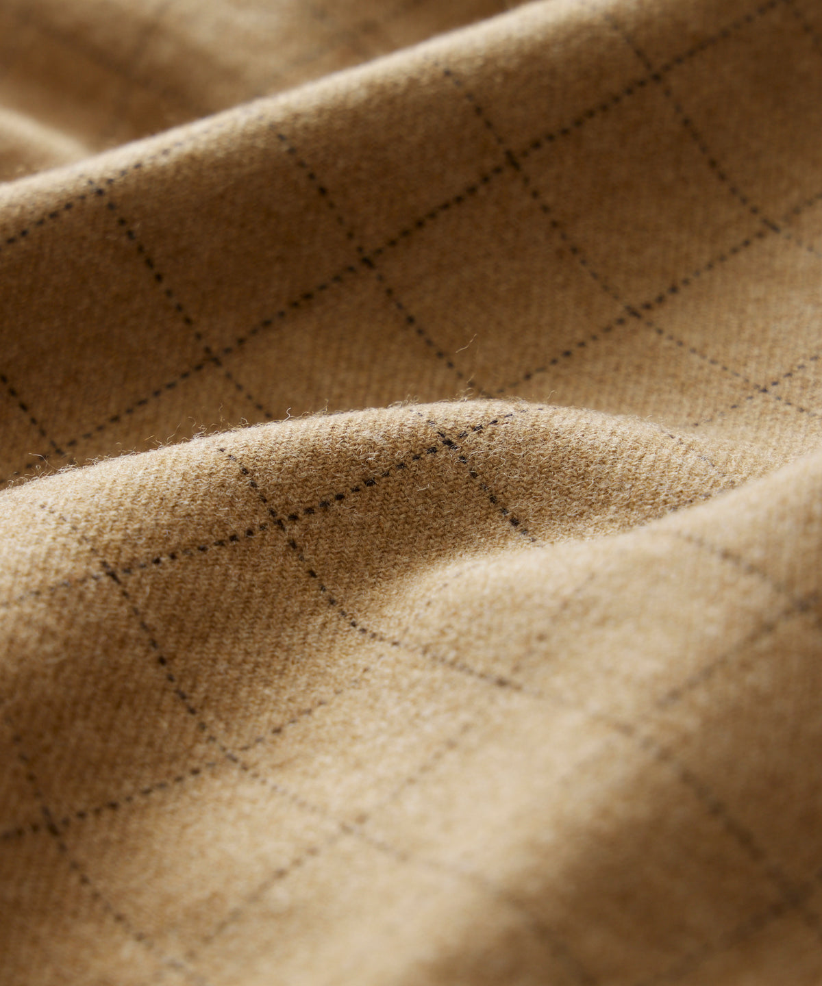 Italian Wool Field Shirt in Tan Check