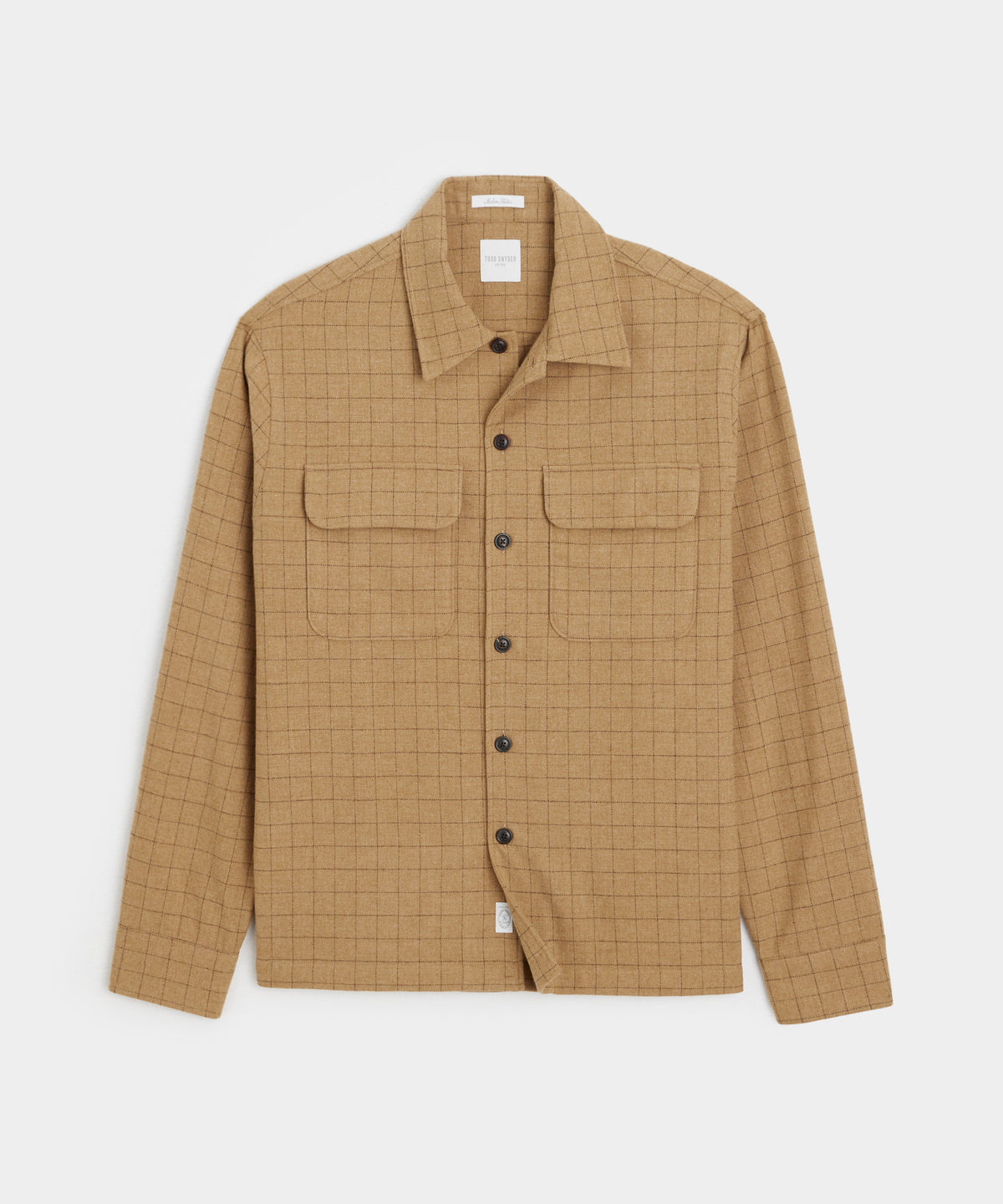 Italian Wool Field Shirt in Tan Check