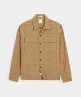 Italian Wool Field Shirt in Tan Check