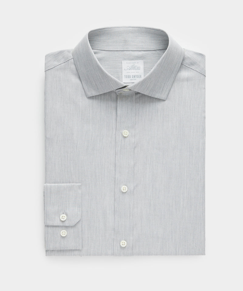 Flannel Spread Collar Dress Shirt