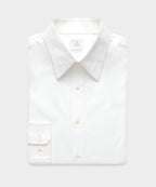 Cotton Poplin Long Point Collar Dress Shirt
