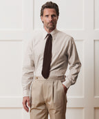 Seersucker Long Point Collar Dress Shirt