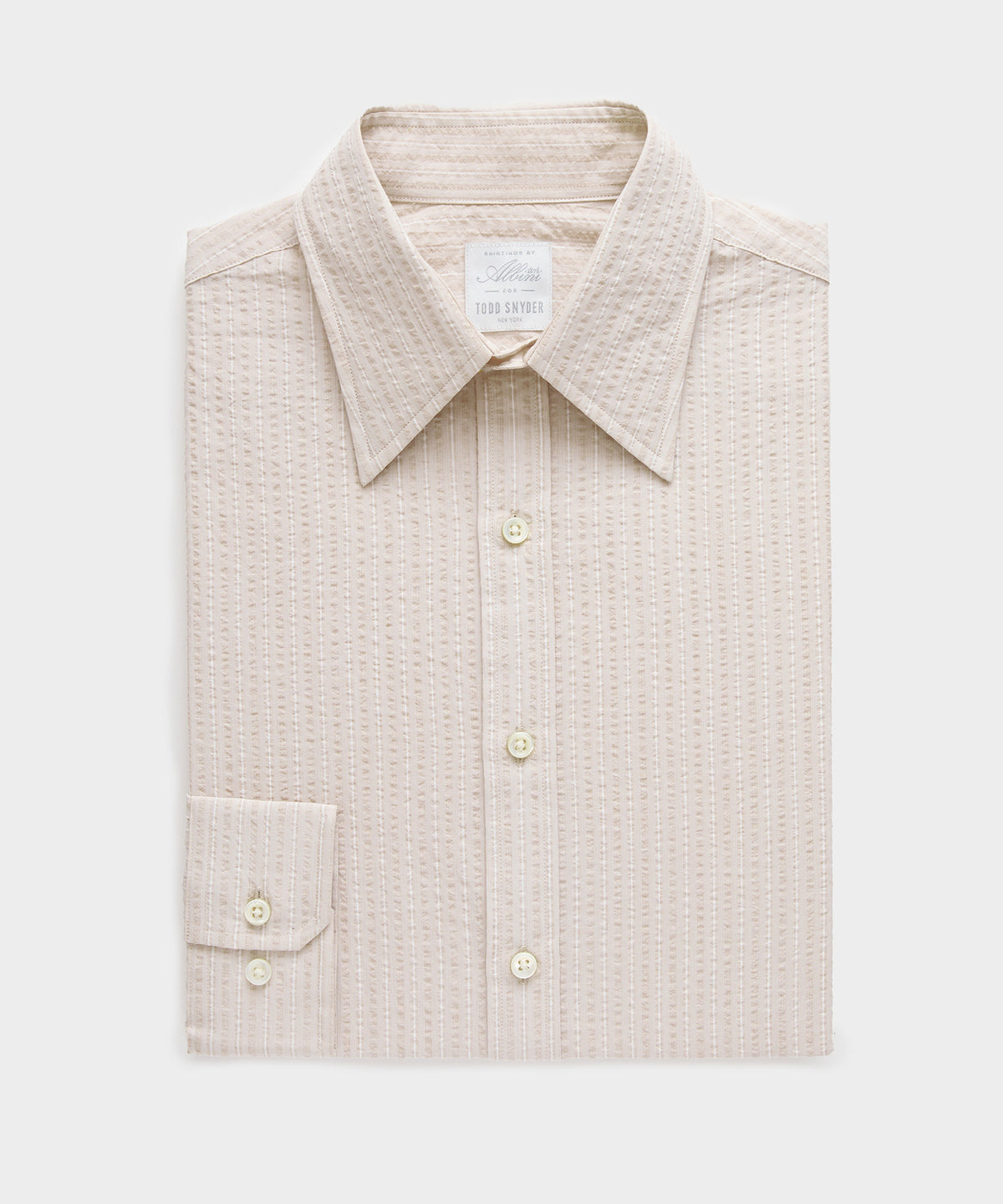 Seersucker Long Point Collar Dress Shirt