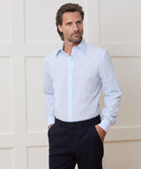 Seersucker Long Point Collar Dress Shirt