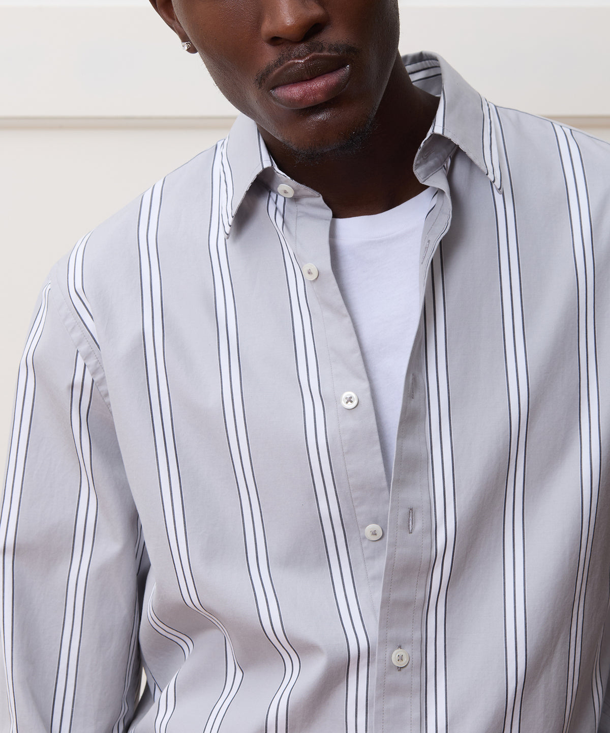 Slim Fit Cotton Poplin Point Collar Shirt