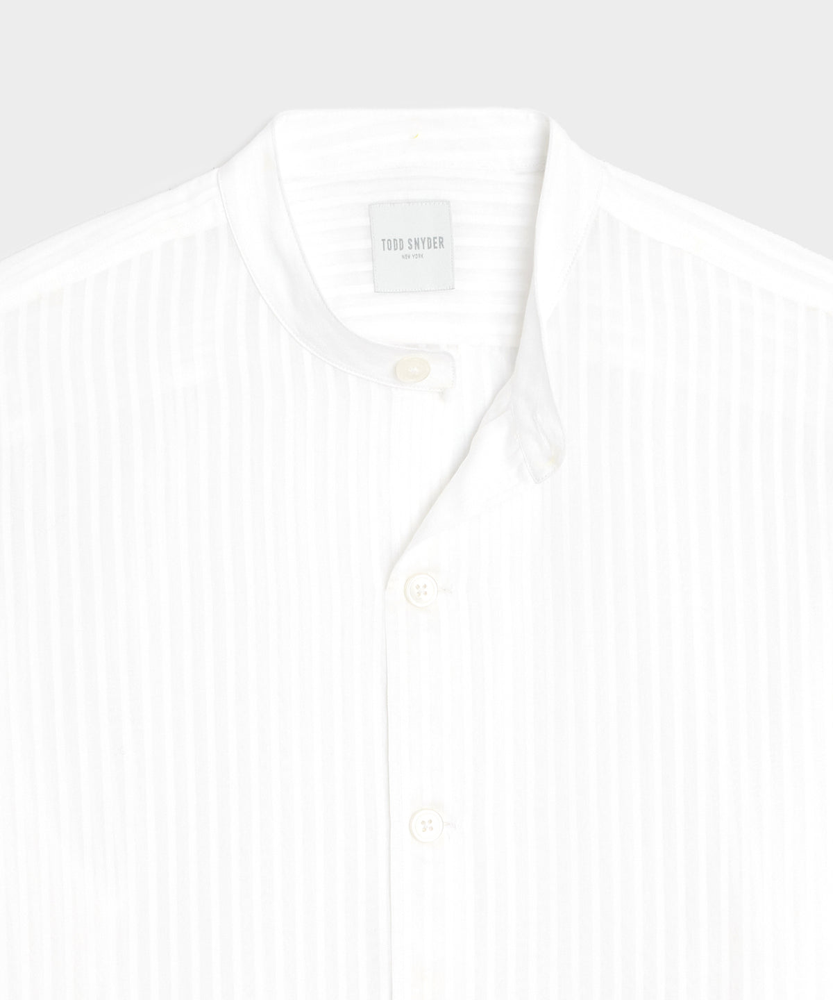 Relaxed Cotton-Silk Band Collar Shirt