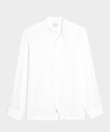 Relaxed Cotton-Silk Band Collar Shirt
