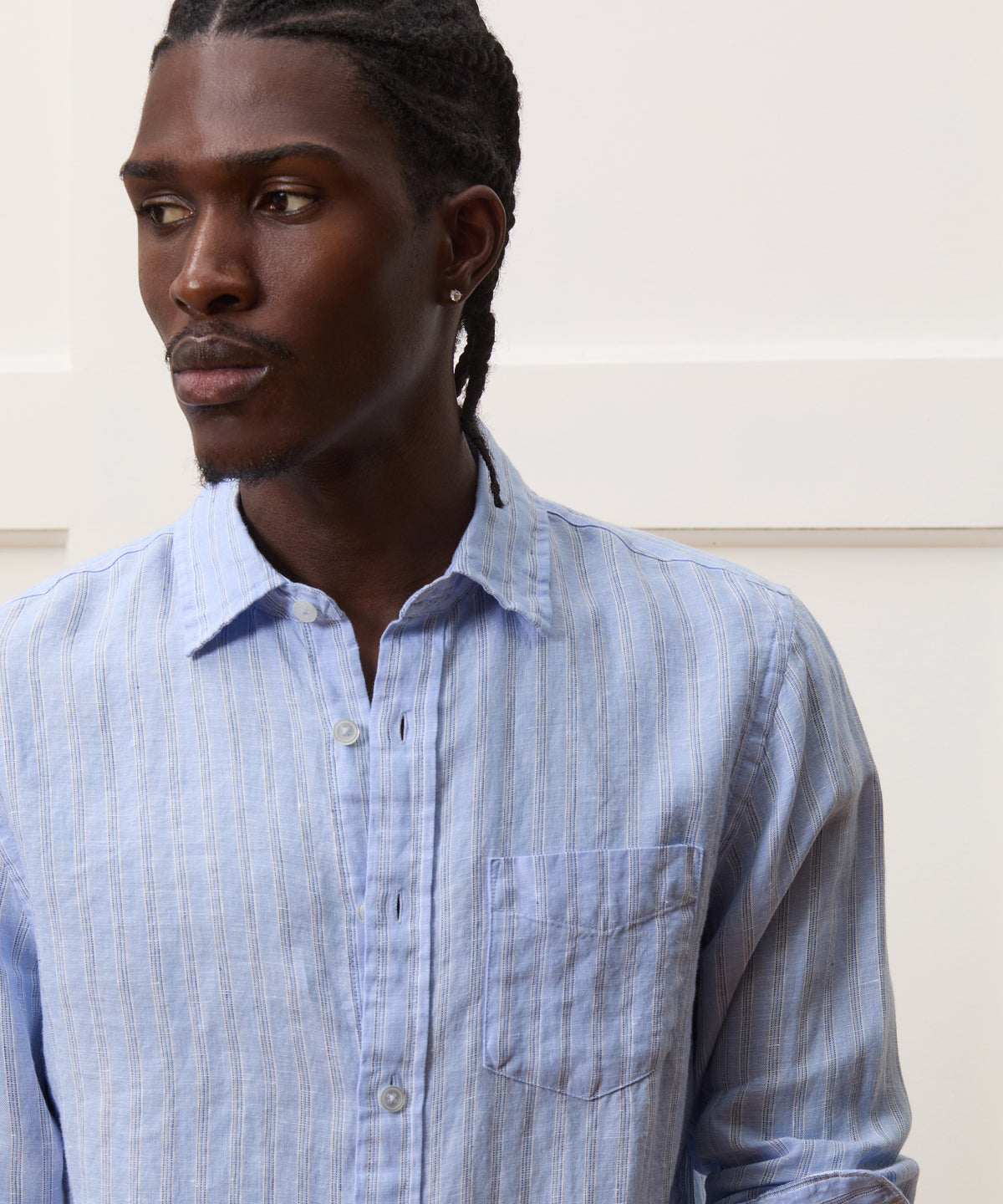 Slim Sea Soft Irish Linen Point Collar Shirt