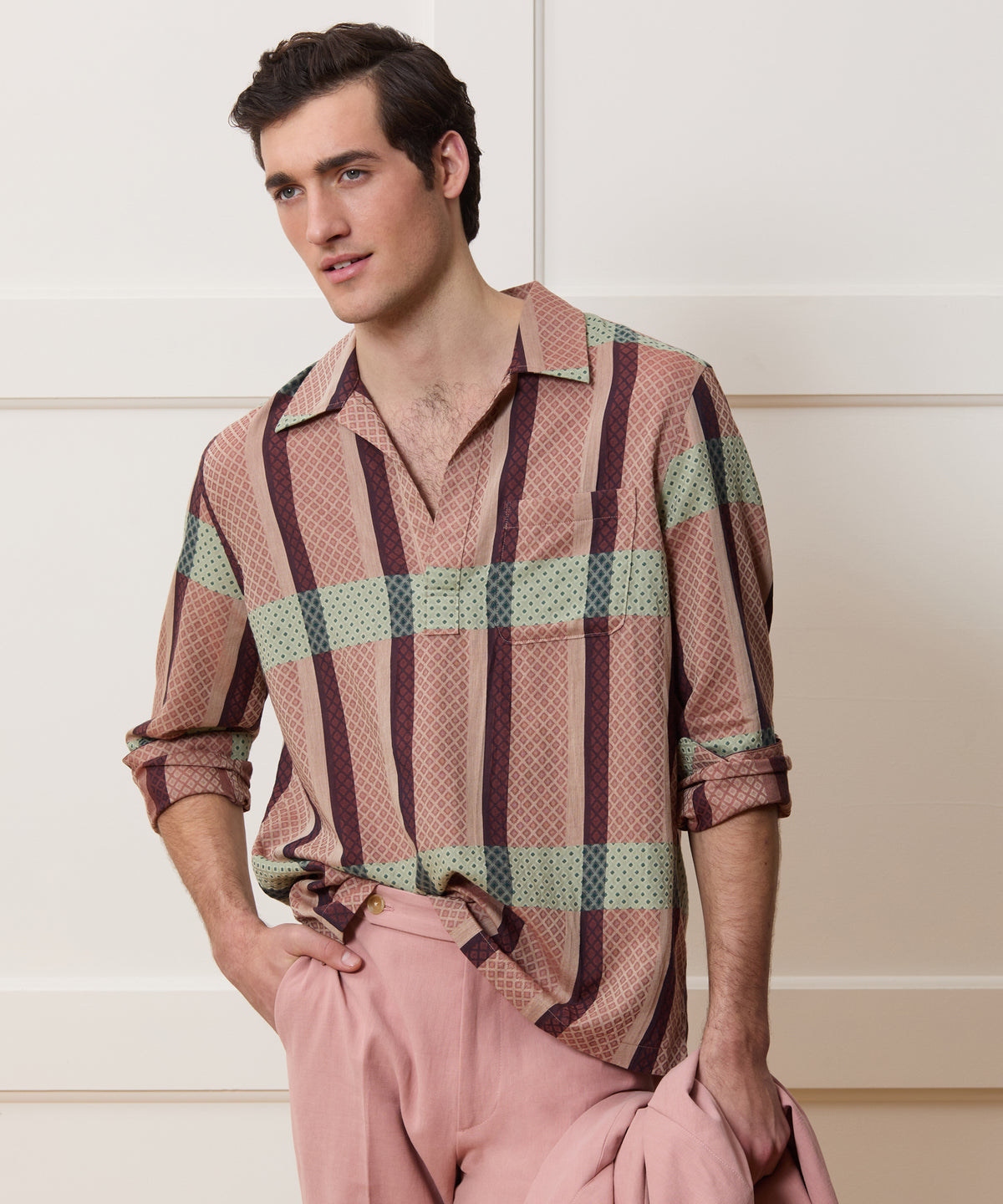 Relaxed Cotton Popover Shirt