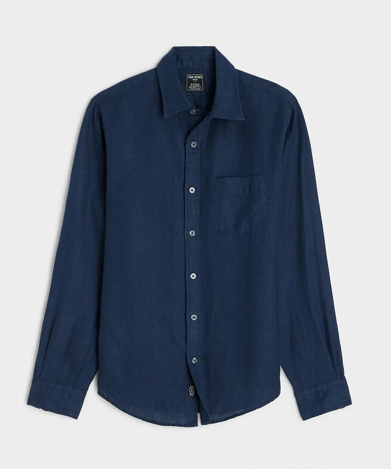 Slim Sea Soft Irish Linen Point Collar Shirt