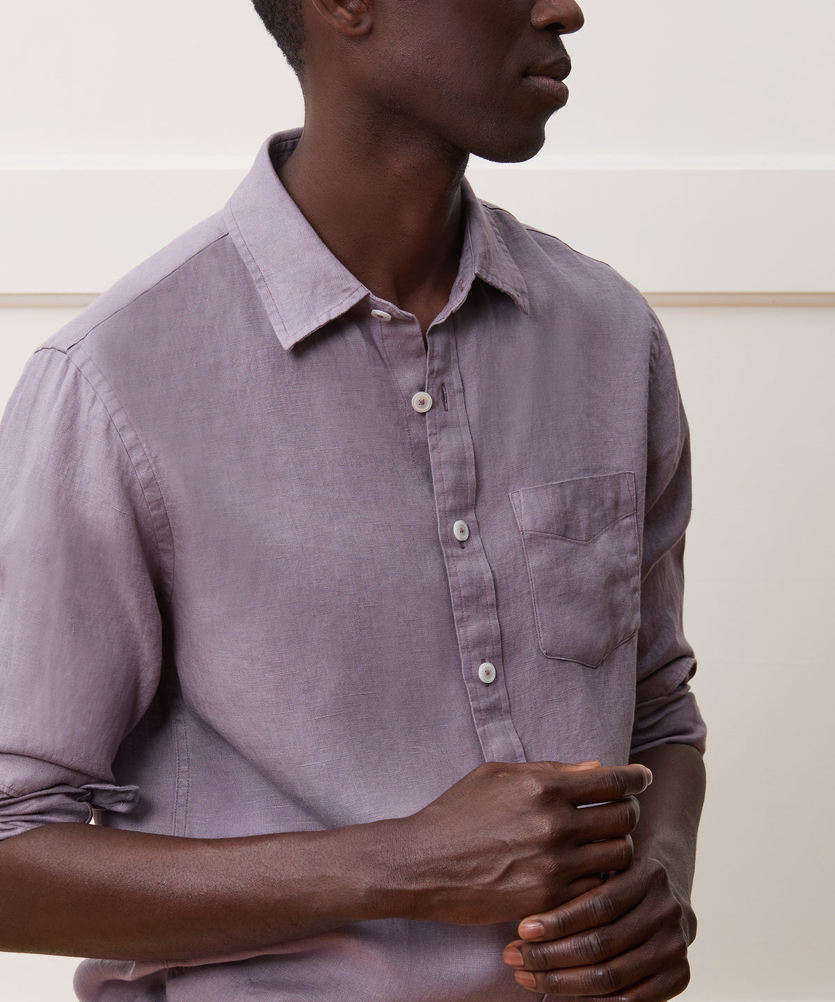 Slim Sea Soft Irish Linen Point Collar Shirt