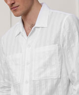 Relaxed Cotton-Silk Jacquard Camp Collar Shirt