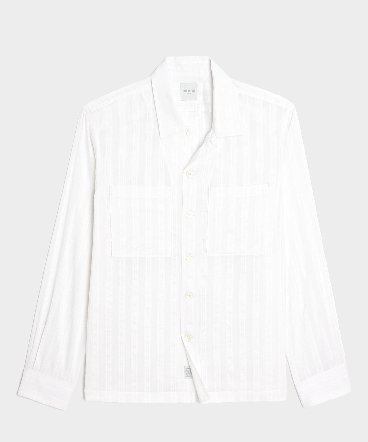 Relaxed Cotton-Silk Jacquard Camp Collar Shirt
