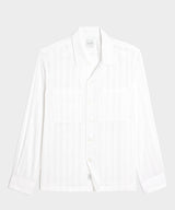 Relaxed Cotton-Silk Jacquard Camp Collar Shirt