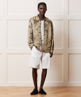 Relaxed Linen Jacquard Shirt Jacket