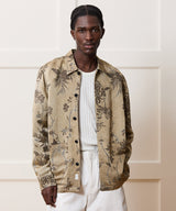 Relaxed Linen Jacquard Shirt Jacket