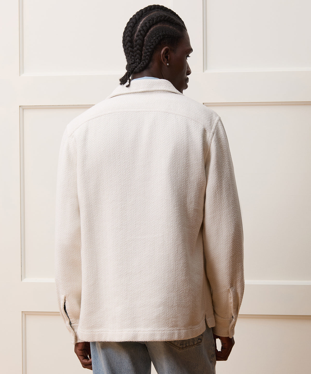Linen-Cotton Textured Shirt Jacket