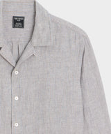 Cropped Sea Soft Irish Linen Camp Collar Shirt