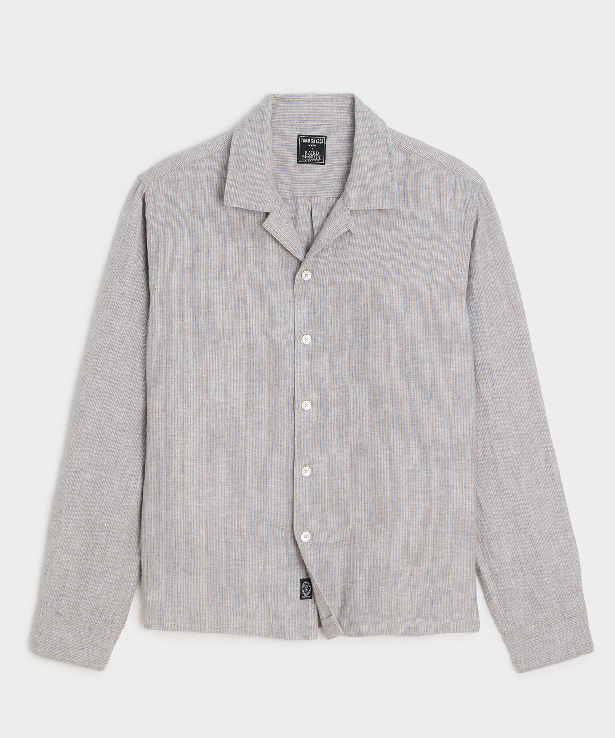 Cropped Sea Soft Irish Linen Camp Collar Shirt